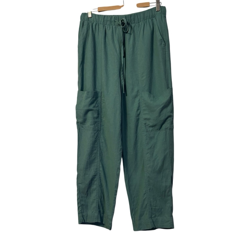 Universal Thread Linen Blend Cargo Pull-on Pants Green Women’s Size Medium